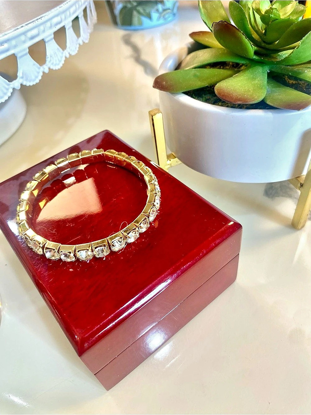 NWT Gold-Toned Elastic Bracelet